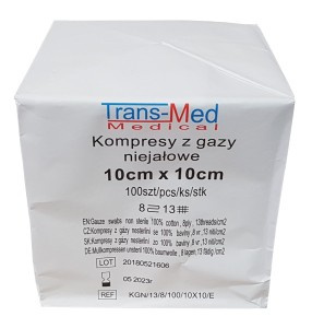 Kompresy z gazy, niejałowe 100szt